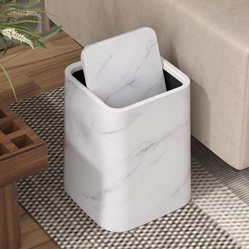 Marble Trash Can | Elegant Swivel Lid | Boneroshop