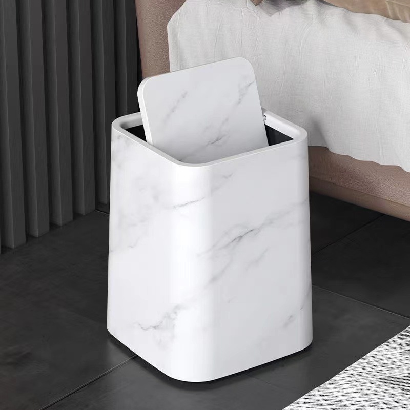 Marble Trash Can | Elegant Swivel Lid | Boneroshop