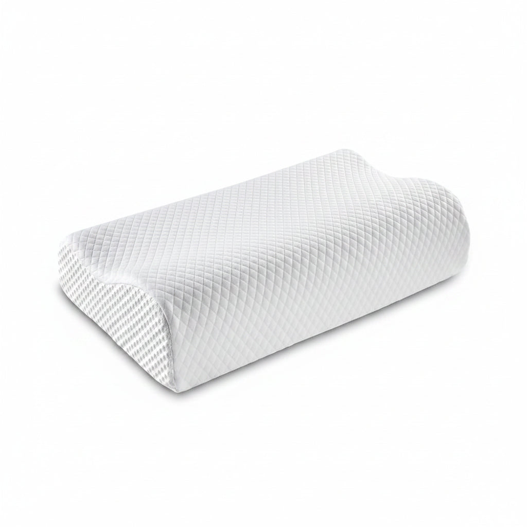 Memory Foam Pillow | Contoured Dual-Height Support | Removable Cover