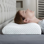 Memory Foam Pillow | Contoured Dual-Height Support | Removable Cover