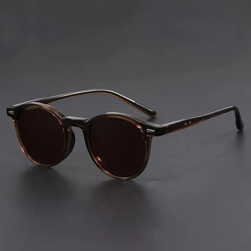 Boneroshop | Men's Sunglasses RetroView – Round Tortoiseshell Glasses with Light Frame