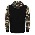Men's Athletic Hooded Jacket with Camouflage Sleeves