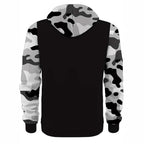 Men's Athletic Hooded Jacket with Camouflage Sleeves