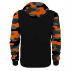 Men's Athletic Hooded Jacket with Camouflage Sleeves