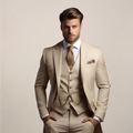 Men's Breathable Three-Piece Wedding Suit – Tailored Spring Formal Wear