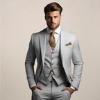 Men's Breathable Three-Piece Wedding Suit – Tailored Spring Formal Wear