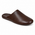 Men's dark brown slip-on slippers with firm sole
