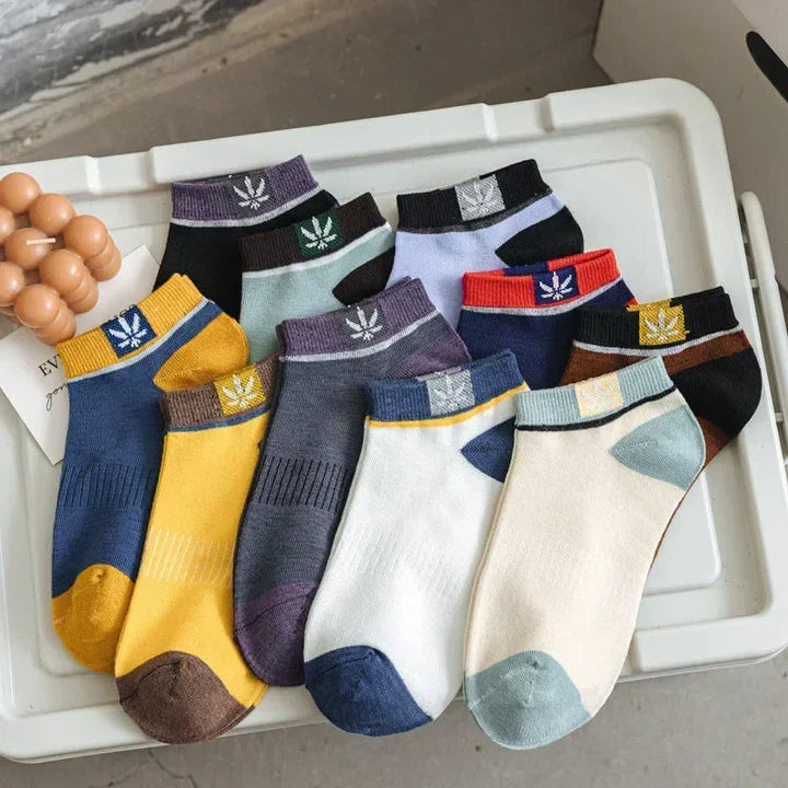 Men's Low-Cut Ankle Socks, Breathable Cotton Blend, Moisture-Wicking