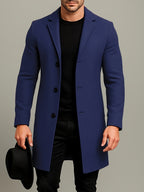 Men's Mid-Length Tweed Overcoat