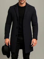 Men's Mid-Length Tweed Overcoat