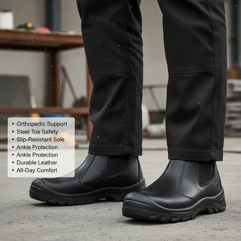 Men's Orthopaedic Work Safety Boots - All-Day Comfort & Support