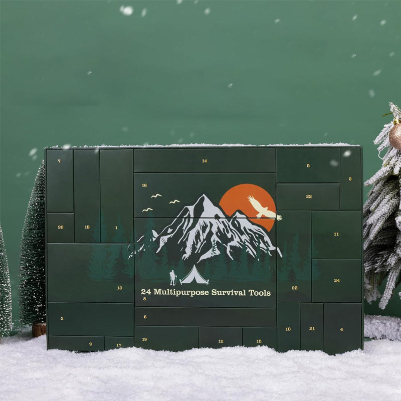 Men's Outdoor Survival Gear Advent Calendar 24 Day Camping Tool Gift