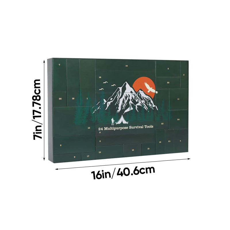 Men's Outdoor Survival Gear Advent Calendar 24 Day Camping Tool Gift