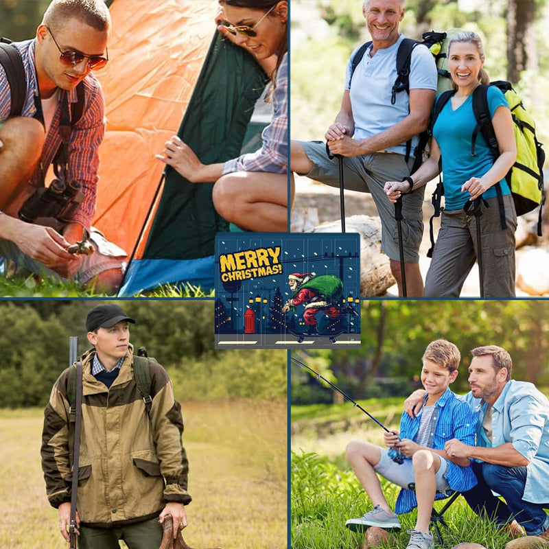 Men's Outdoor Survival Gear Advent Calendar 24 Day Camping Tool Gift