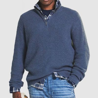 Men's Quarter-Zip Cashmere Blend Jumper