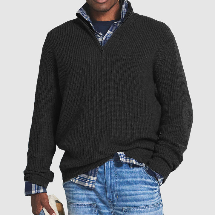 Men's Quarter-Zip Cashmere Blend Jumper
