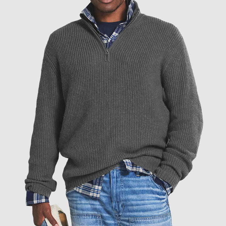 Men's Quarter-Zip Cashmere Blend Jumper