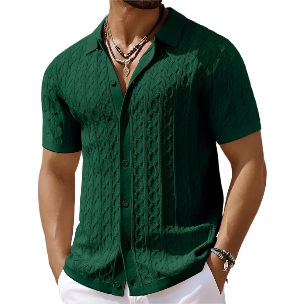 Men's Smart Polo Shirt with Button-Down Collar for Refined Style