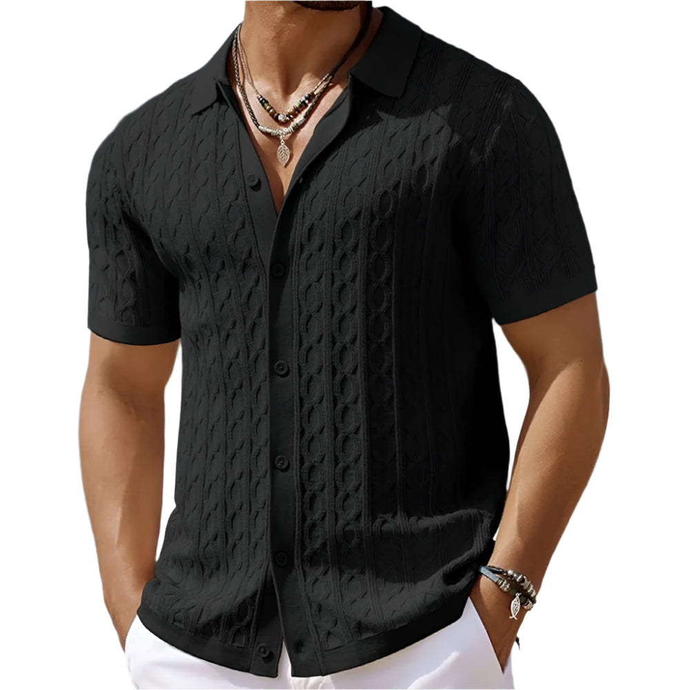 Men's Smart Polo Shirt with Button-Down Collar for Refined Style