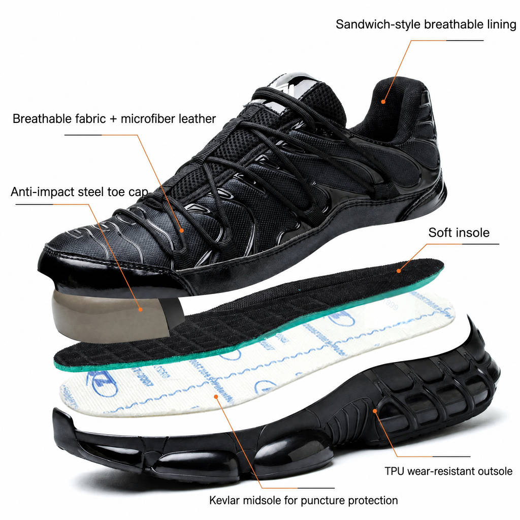 Men's Steel Toe Safety Work Shoes – Ultimate Protection & Comfort