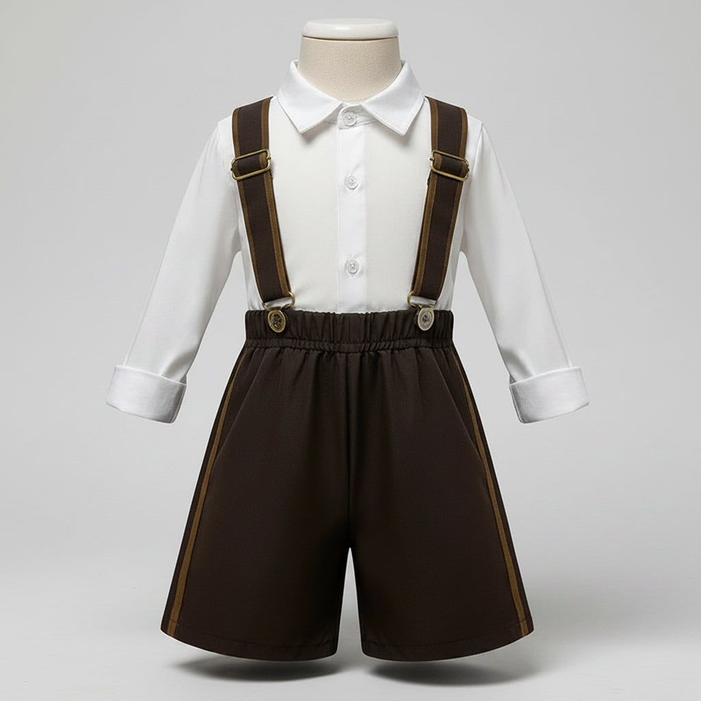 Men's Traditional Bavarian Festival Costume with Shorts and Blouse