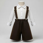Men's Traditional Bavarian Festival Costume with Shorts and Blouse