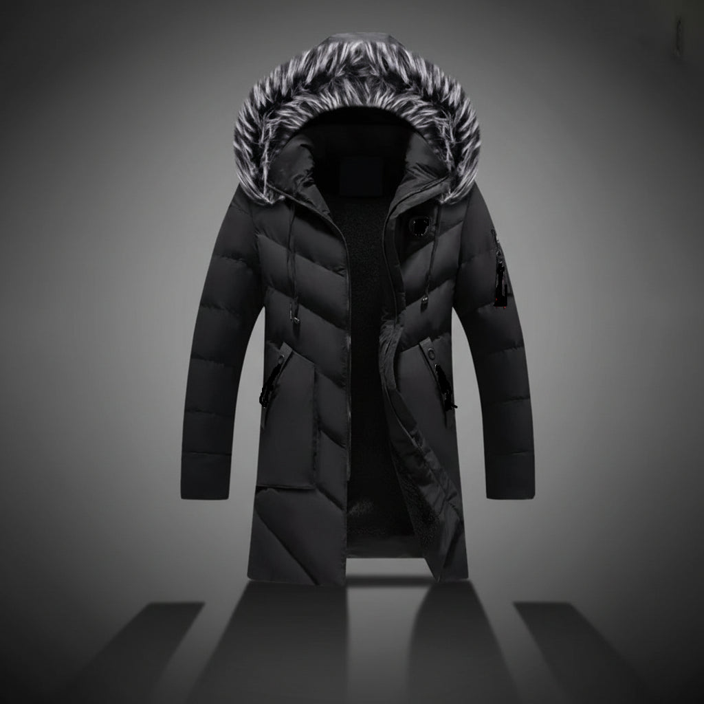 Men's Winter Jacket Lined Hooded Cold Weather Coat
