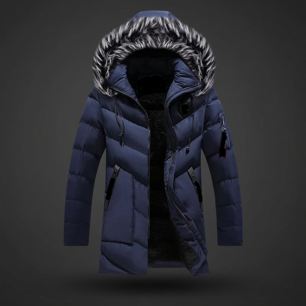 Men's Winter Jacket Lined Hooded Cold Weather Coat
