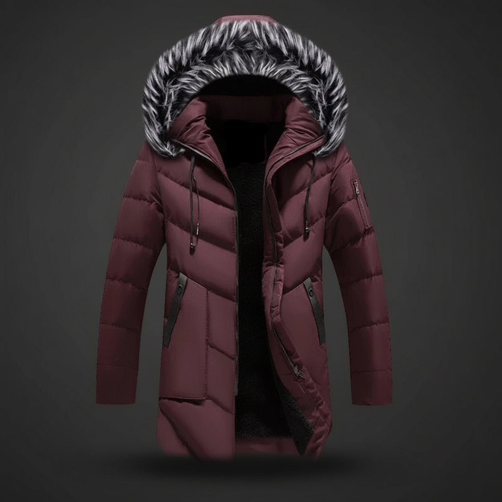 Men's Winter Jacket Lined Hooded Cold Weather Coat