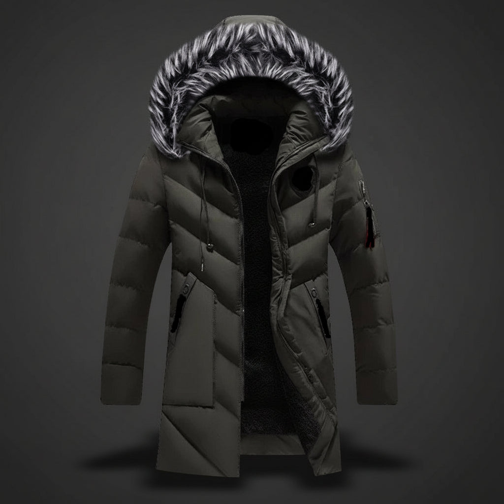 Men's Winter Jacket Lined Hooded Cold Weather Coat