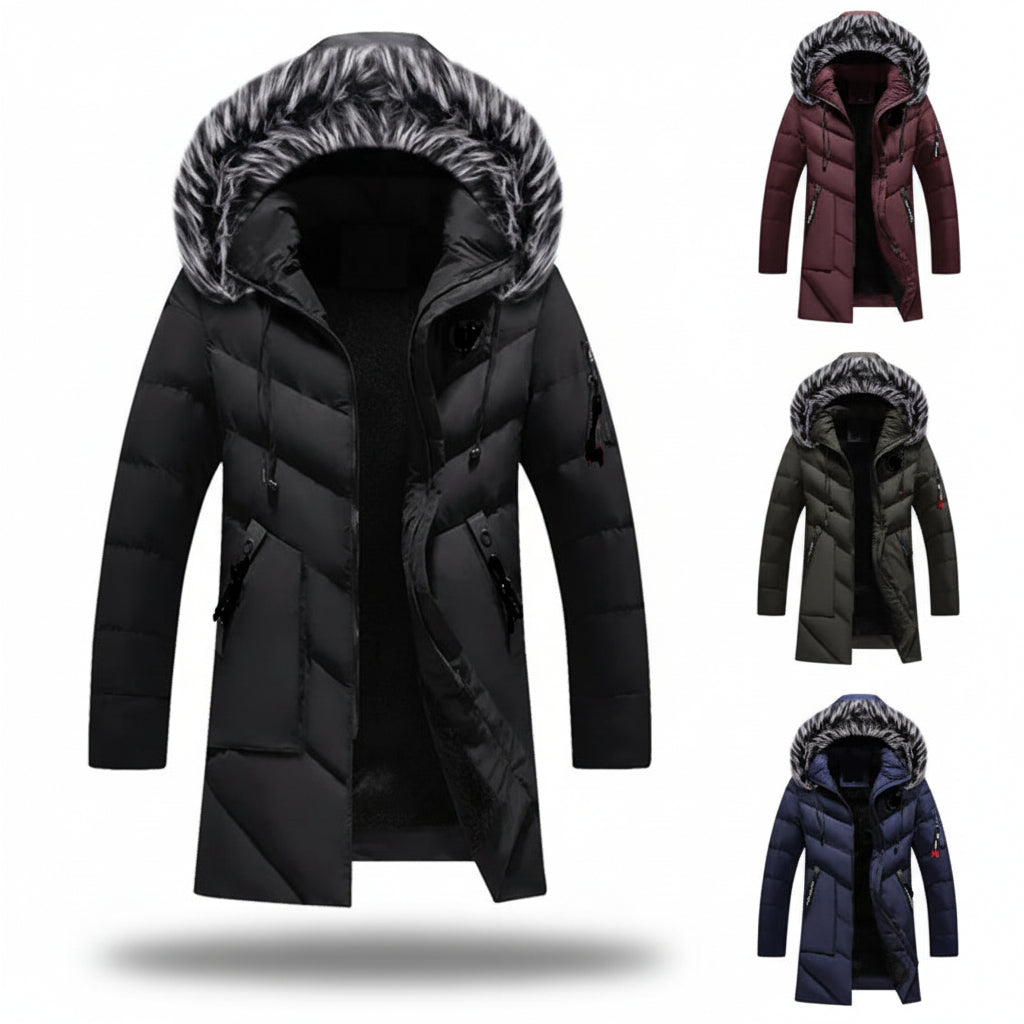 Men's Winter Jacket Lined Hooded Cold Weather Coat