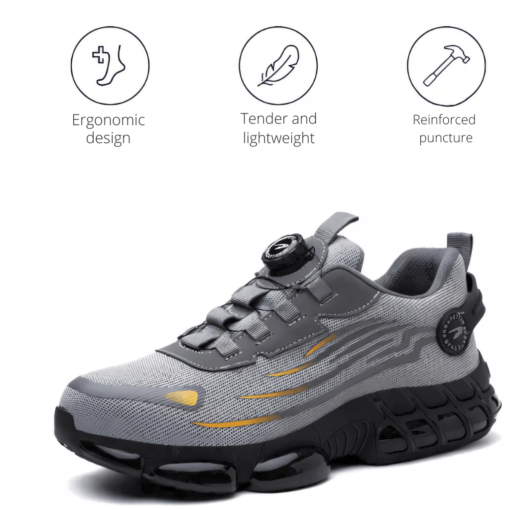 Men's Work Shoes | Orthopaedic Support & Non-Slip Grip | GripFlow
