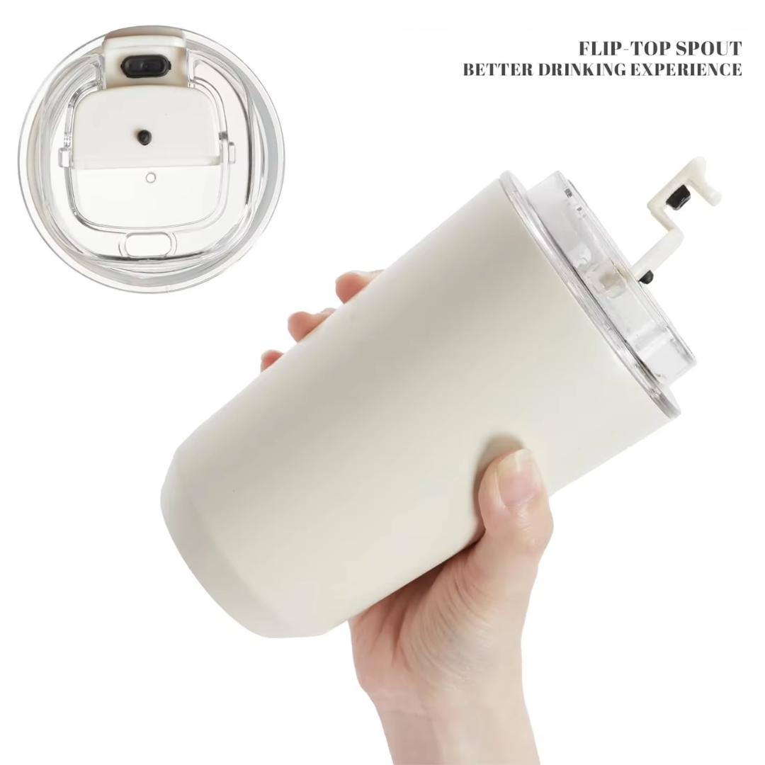 Milk White Insulated Travel Mug – Stainless Steel Thermos Bottle
