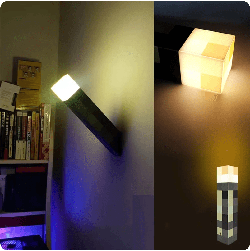 Minecraft Dirt Block Table Lamp