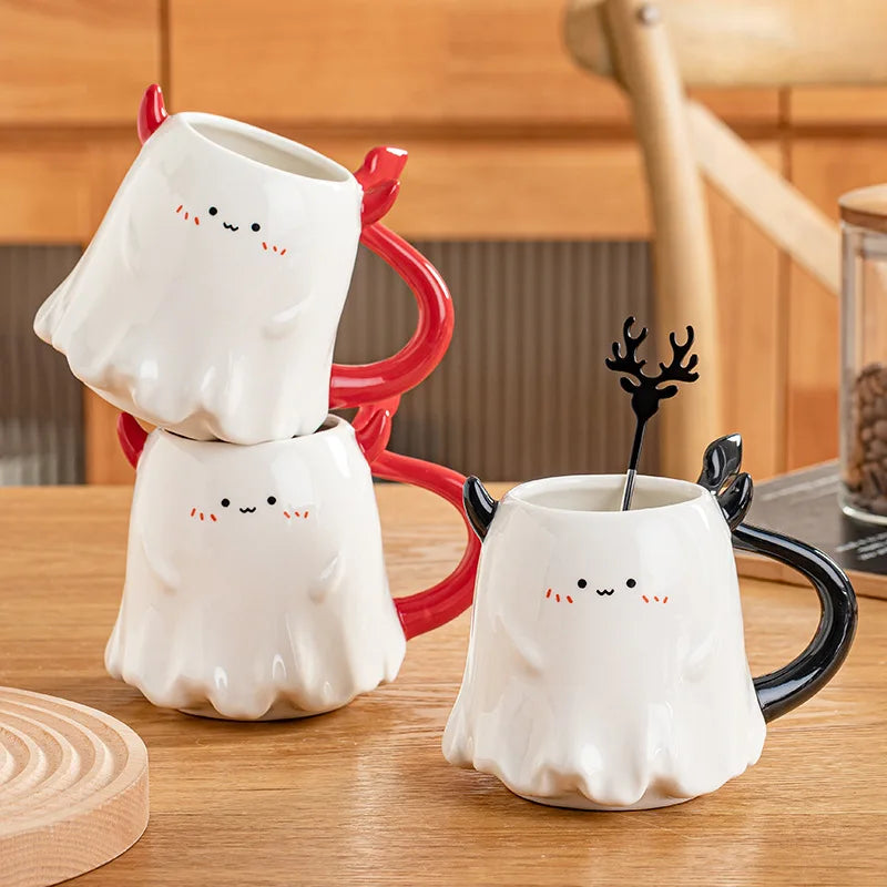 Mini Devil Cartoon Mug with Stirring Stick