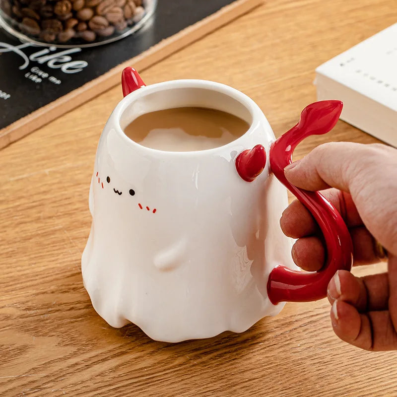 Mini Devil Cartoon Mug with Stirring Stick