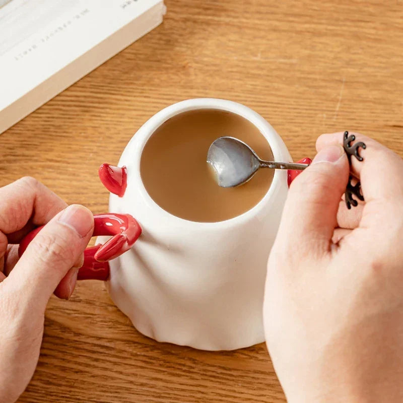 Mini Devil Cartoon Mug with Stirring Stick