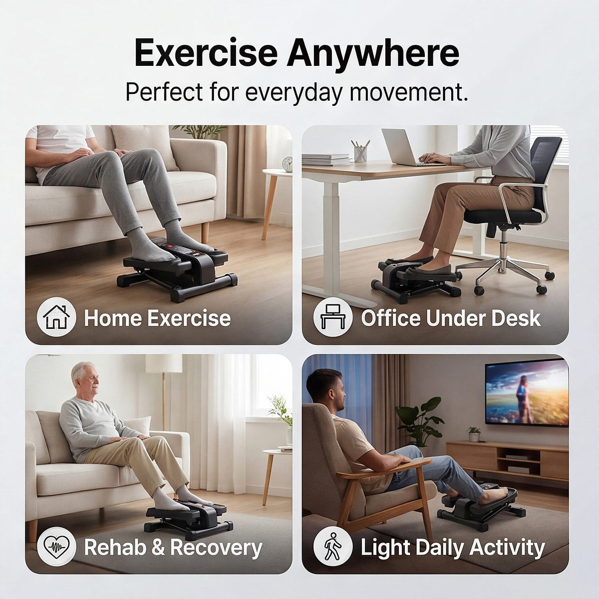Mini Electric Elliptical Leg Exerciser – Seated Home Exercise