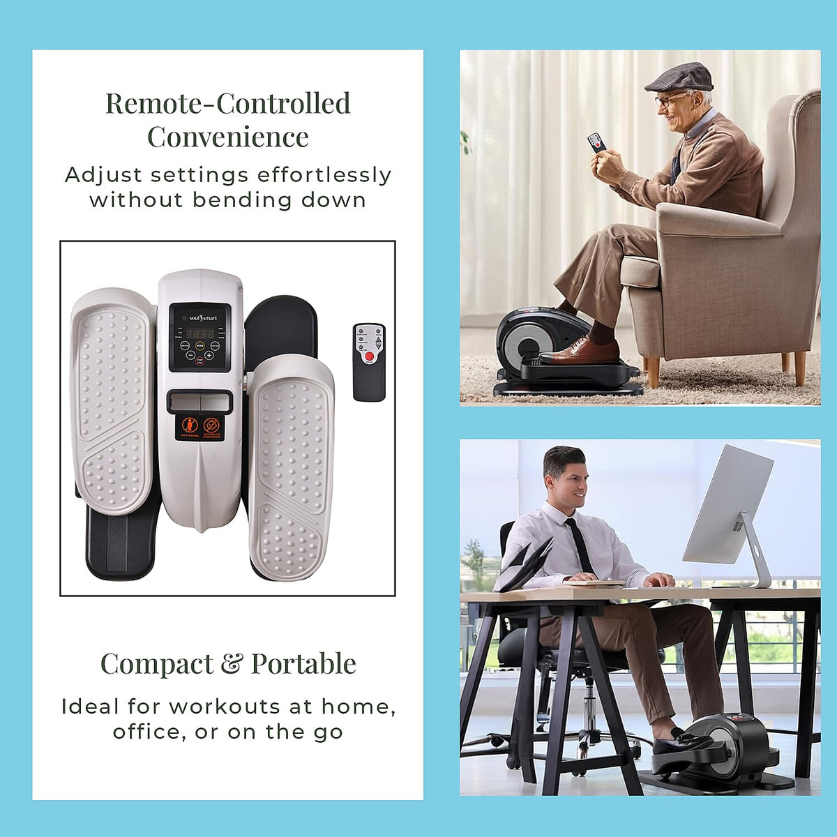 Mini Electric Elliptical Leg Exerciser – Seated Home Exercise