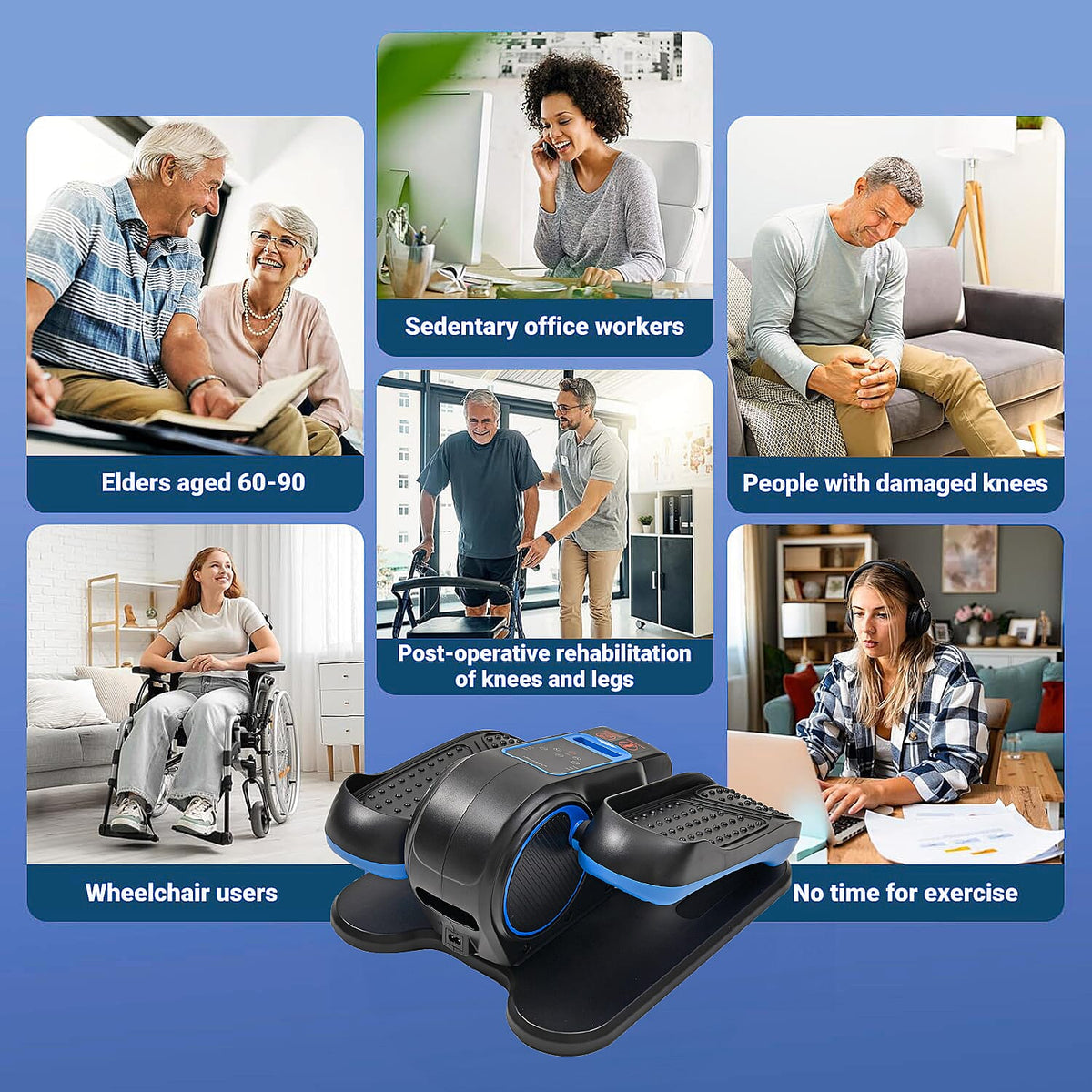 Mini Electric Elliptical Leg Exerciser – Seated Home Exercise