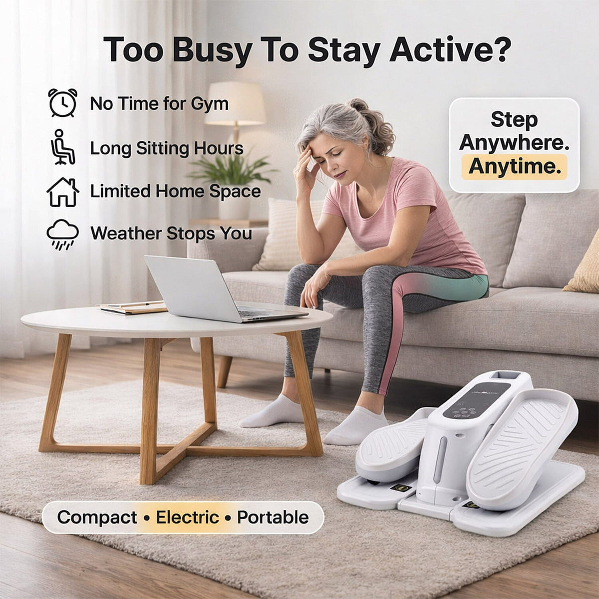 Mini Electric Elliptical Leg Exerciser – Seated Home Exercise