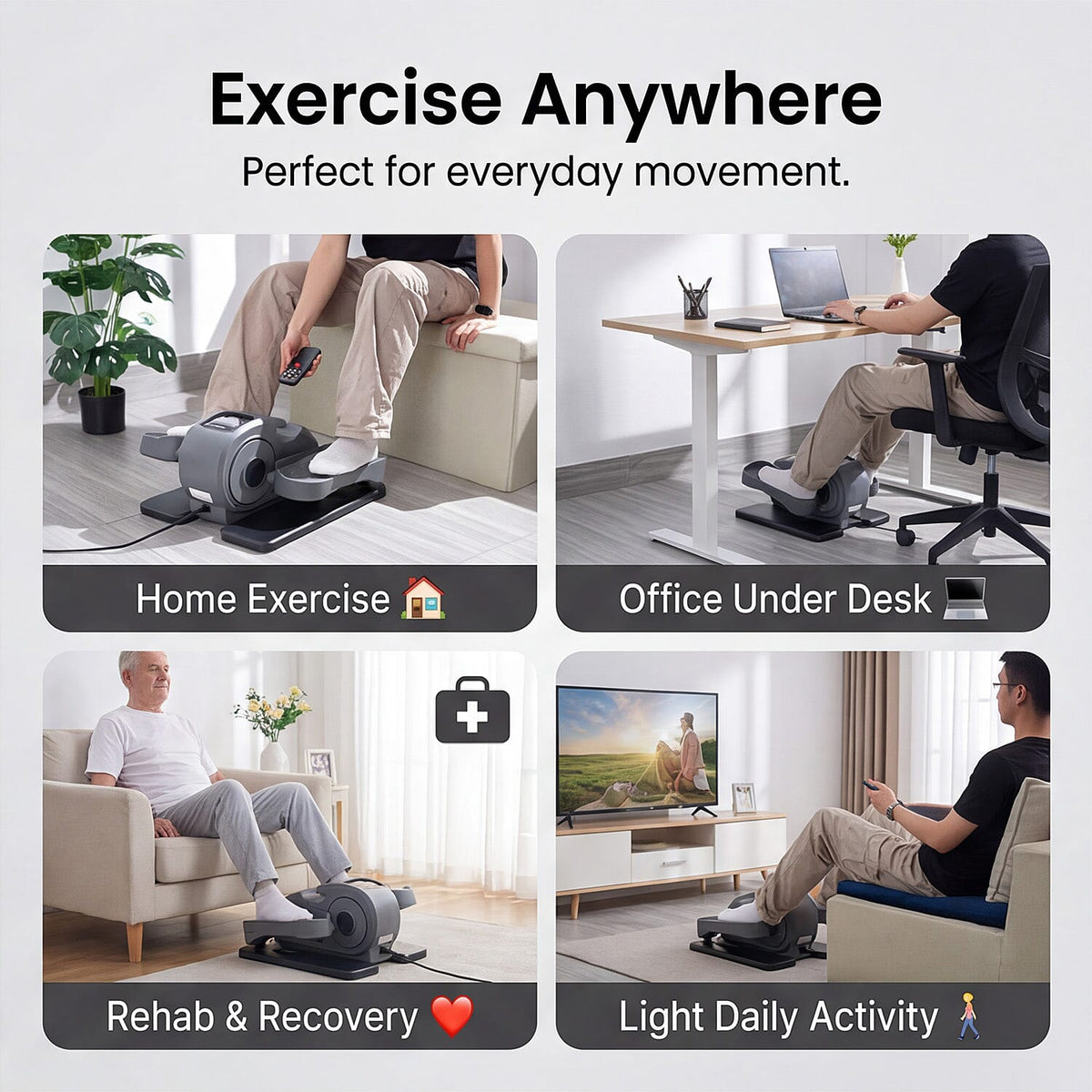 Mini Electric Elliptical Leg Exerciser – Seated Home Exercise