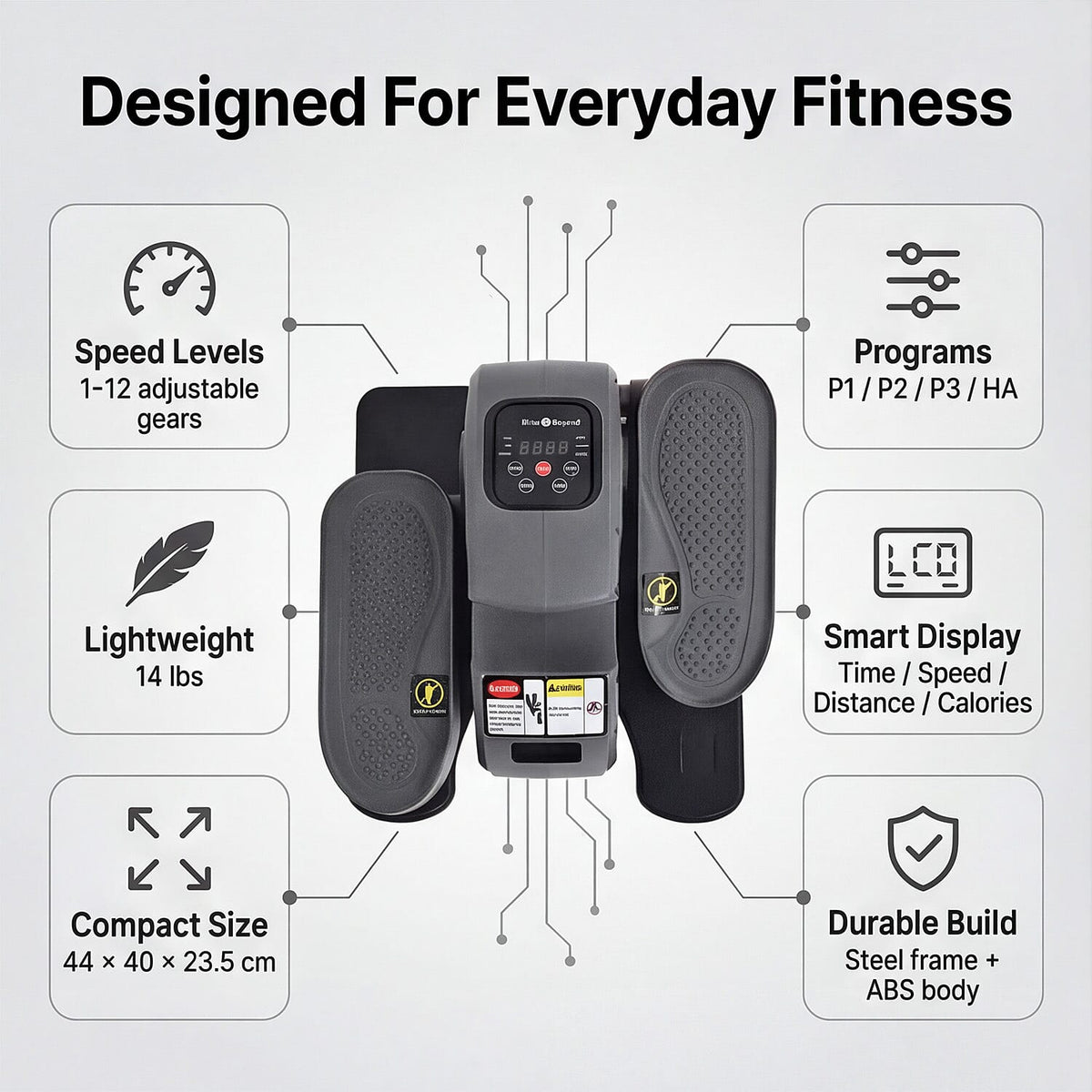 Mini Electric Elliptical Leg Exerciser – Seated Home Exercise