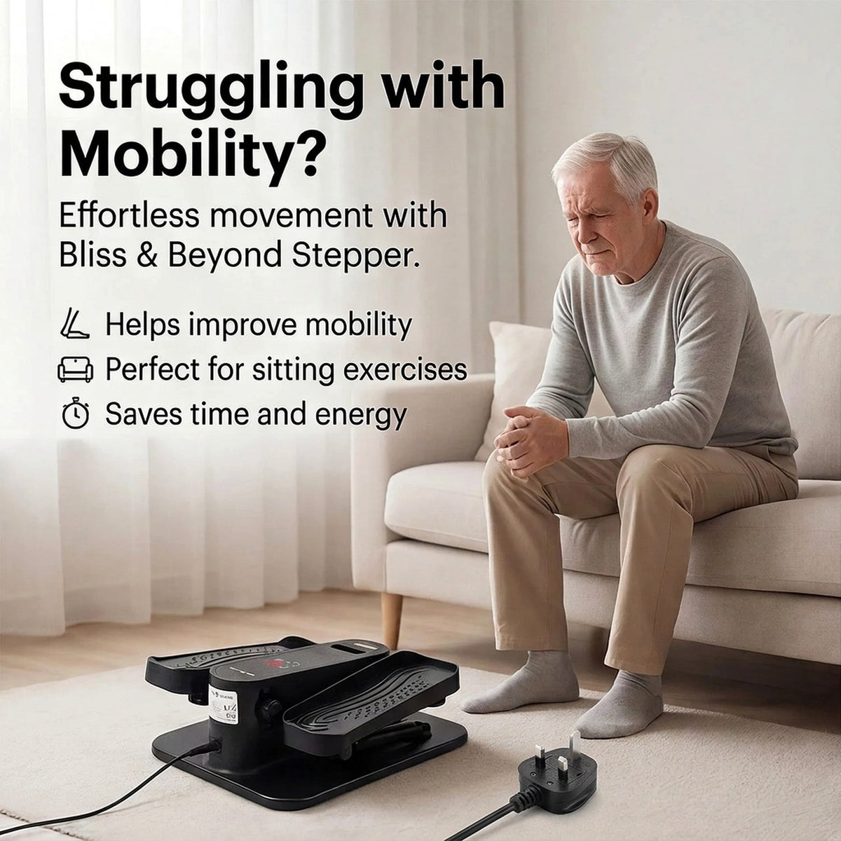 Mini Electric Elliptical Leg Exerciser – Seated Home Exercise