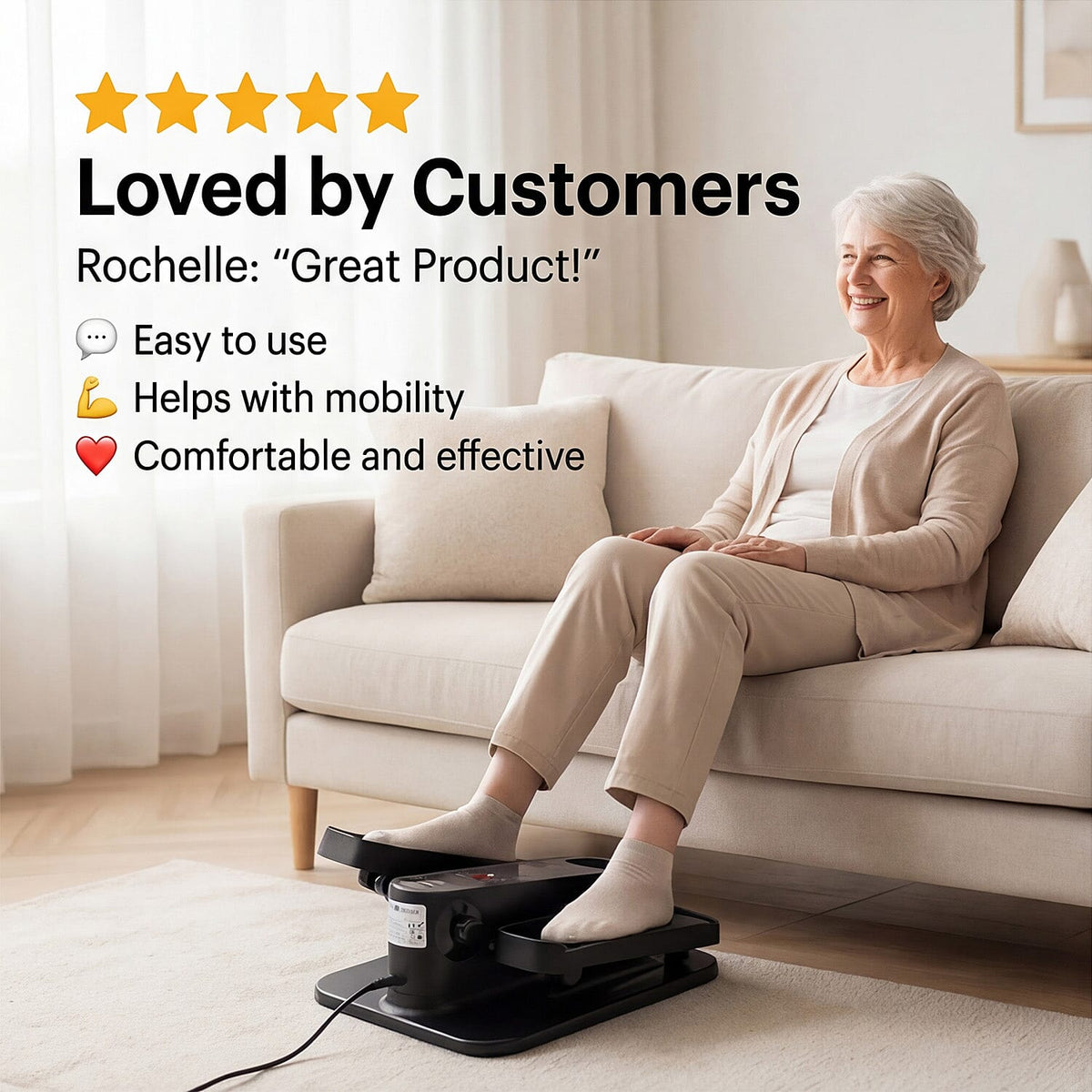 Mini Electric Elliptical Leg Exerciser – Seated Home Exercise