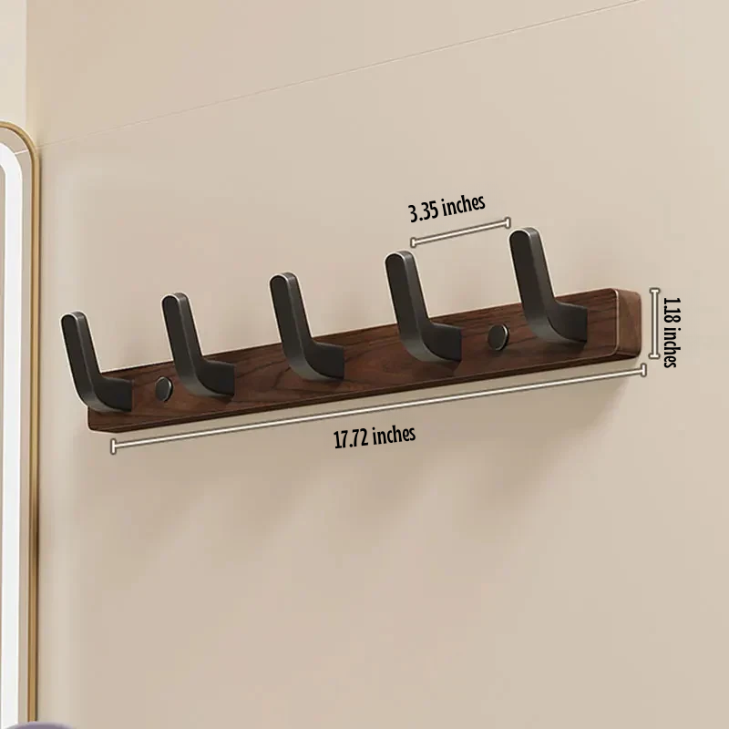 Minimalist Wall-Mounted Coat Hook with Wood & Metal Holder