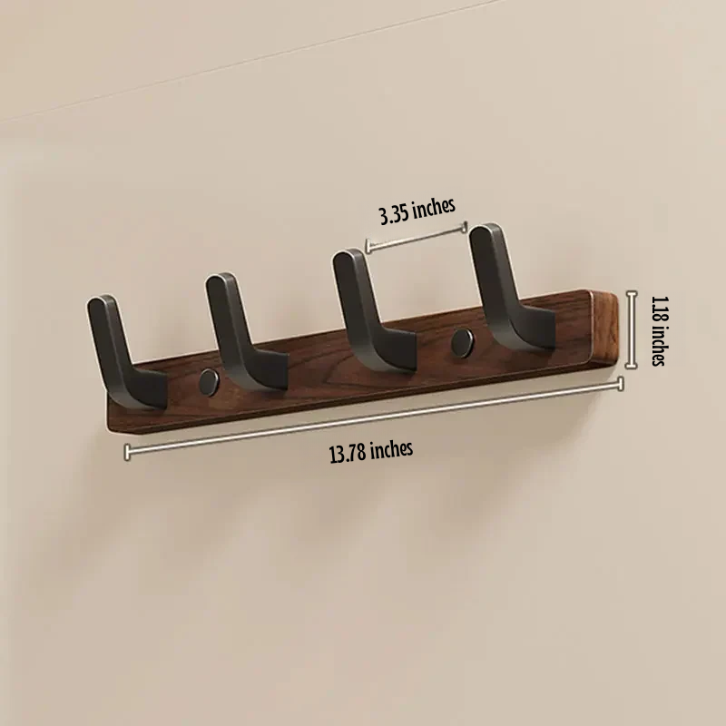 Minimalist Wall-Mounted Coat Hook with Wood & Metal Holder
