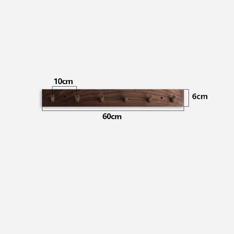 Minimalist Wooden Wall Coat Rack Handmade Solid Wood Peg Rail with Round Hooks for Entryway Hallway and Bedroom