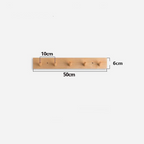 Minimalist Wooden Wall Coat Rack Handmade Solid Wood Peg Rail with Round Hooks for Entryway Hallway and Bedroom