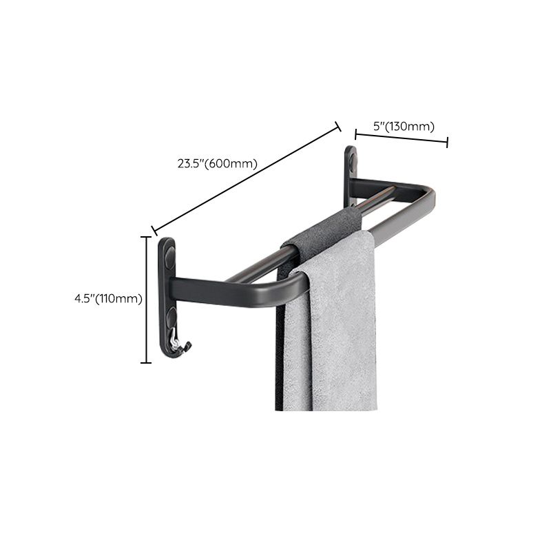 Modern Aluminium Bathroom Accessory Set – Matte Black Shelf, Towel Holder & Paper Holder